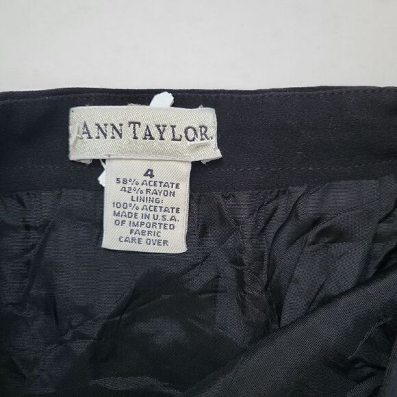 Ann Taylor Vintage Black A-Line Mini Skirt Side Button 4 - Picture 5 of 8